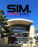 Premier Sim Racing at Sim Racing Expo Charlotte 2026 showcasing Simucube, Vero Motion, and custom simulator builds