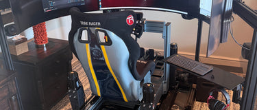 6DOF motion racing simulator at its original home location before relocation to a private auto garage.